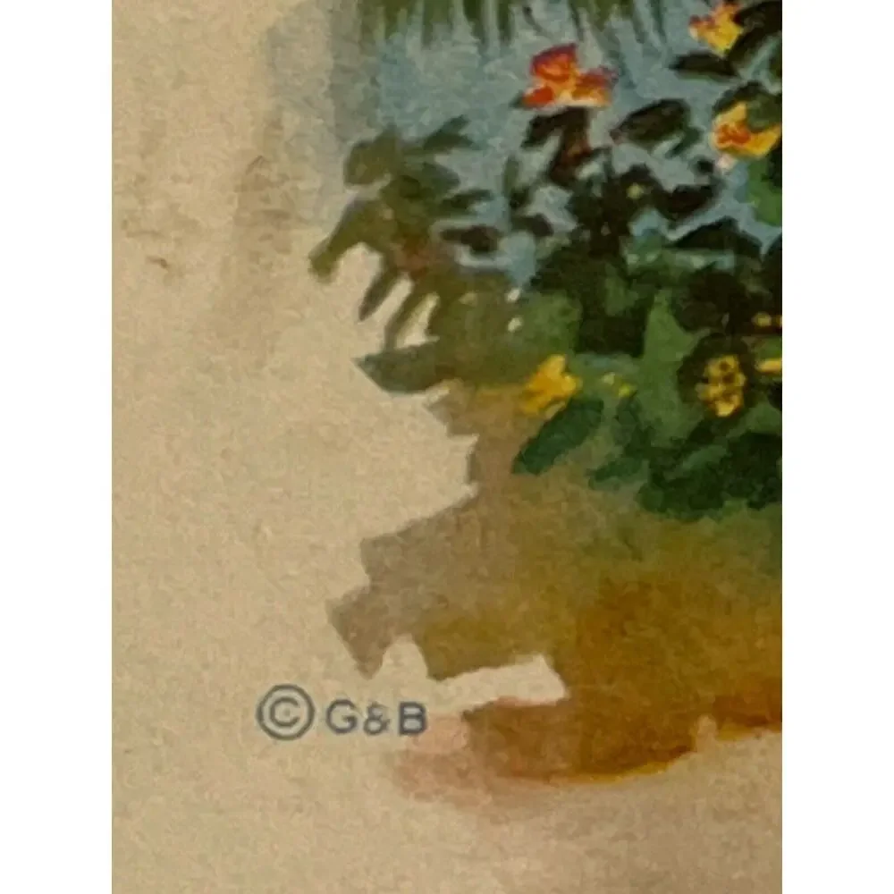 Antique 1916 Ephemera Gartner & Bender Postcard Sweet Countryside Train Boy Pig